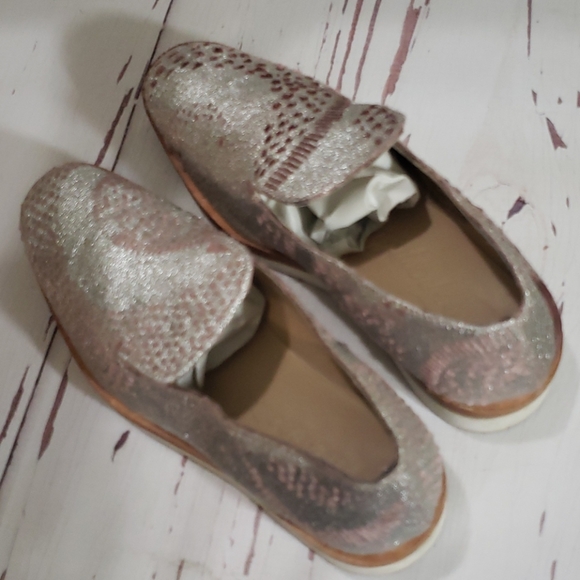 Free people  cat eye flat loafers silver and brown - Picture 6 of 7